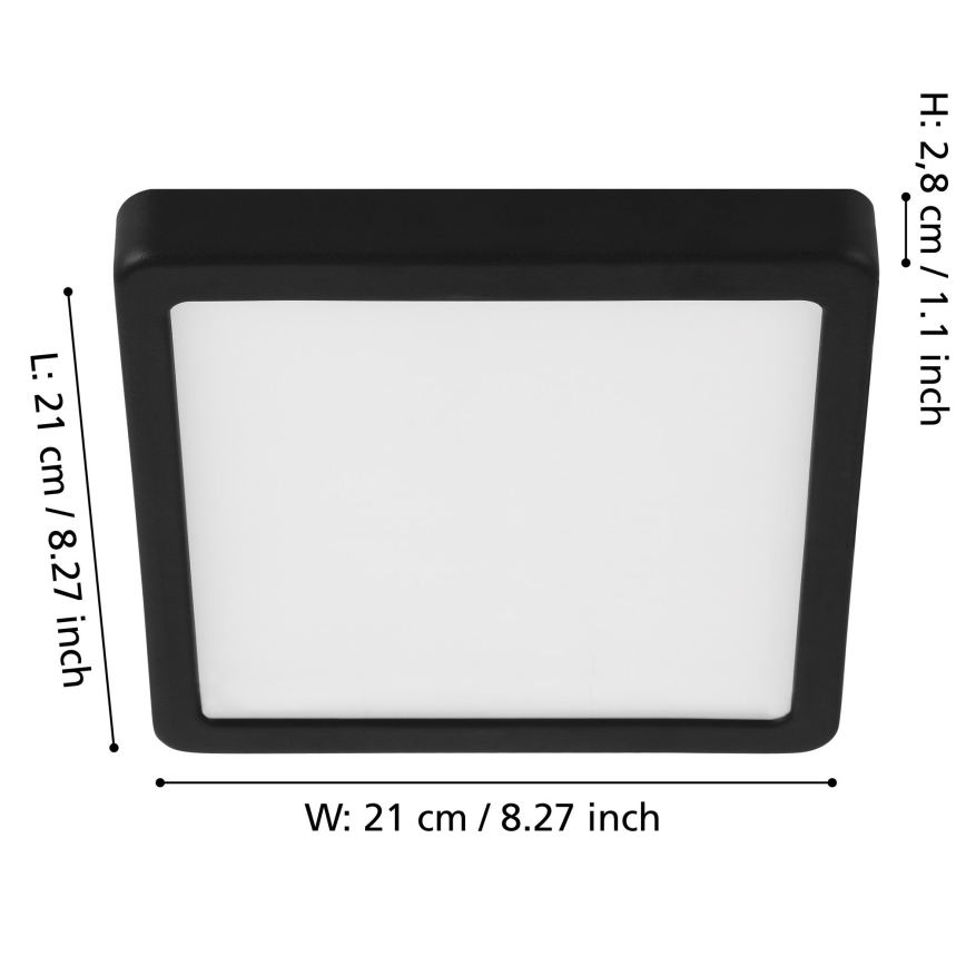 Eglo - LED Ściemnialny plafon LED/17W/230V czarny