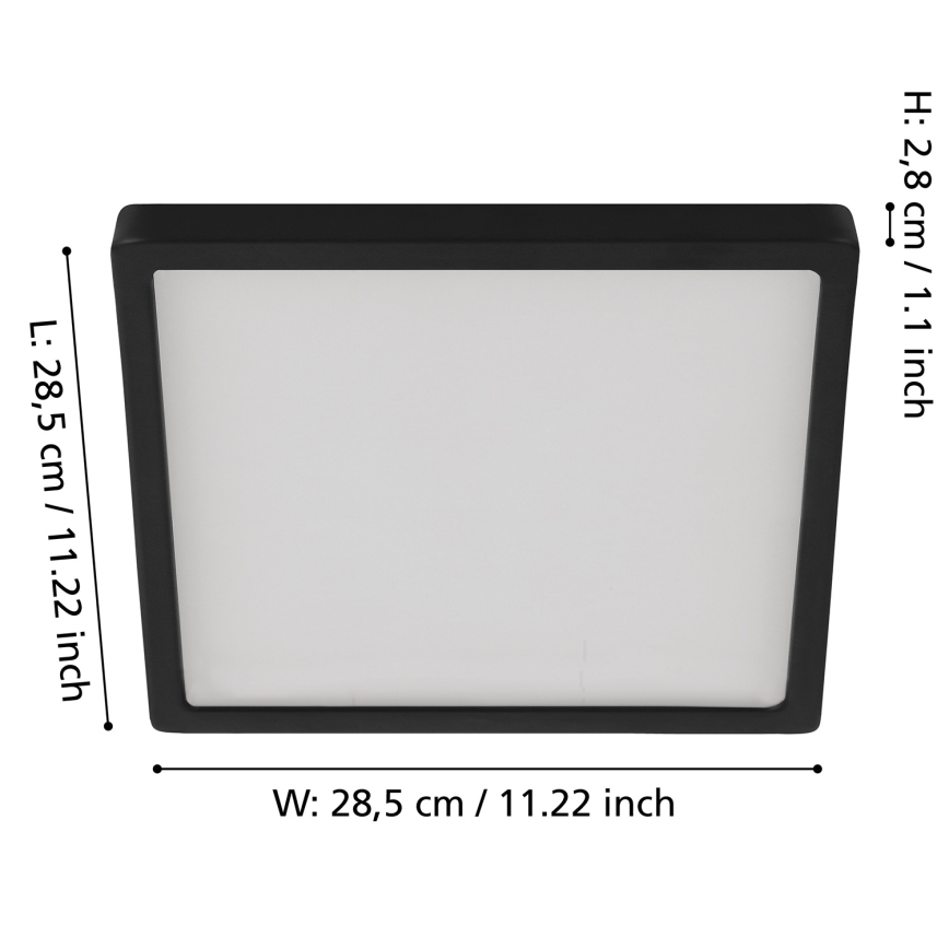 Eglo - LED Regulowane natynkowe oświetlenie sufitowe LED/20,5W/230V czarne