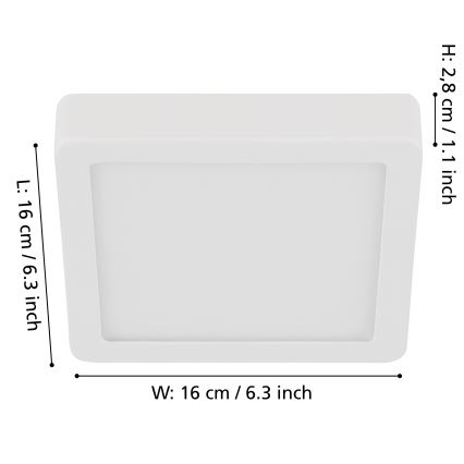 Eglo - LED regulowane oświetlenie sufitowe LED/11W/230V białe