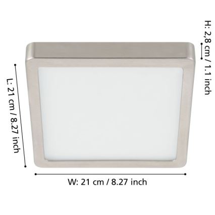 Eglo - LED Plafon ściemnialny LED/17W/230V matowy chrom