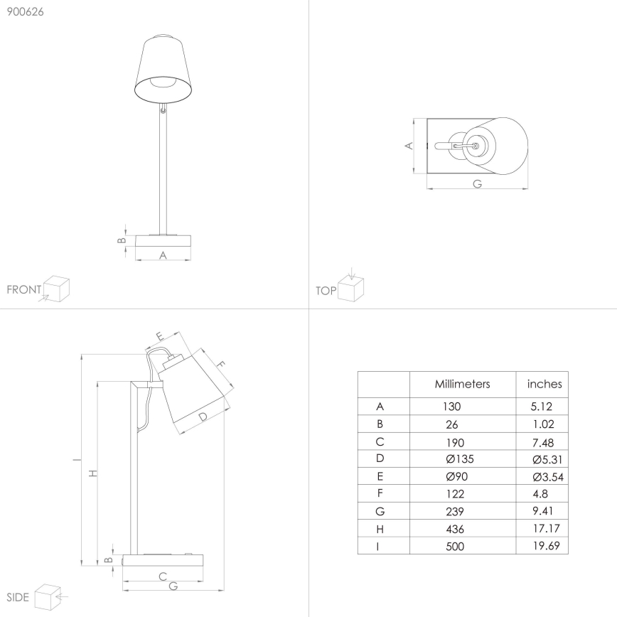 Eglo - LED Ściemnialna lampa z ładowaniem bezprzewodowym LED/5,5W/230V