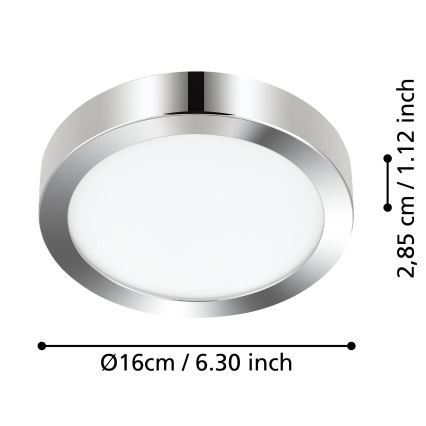 Eglo - LED Plafon łazienkowy LED/11W/230V IP44 chrom błyszczący