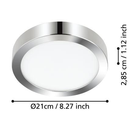 Eglo - LED Plafon łazienkowy LED/17W/230V IP44 chrom