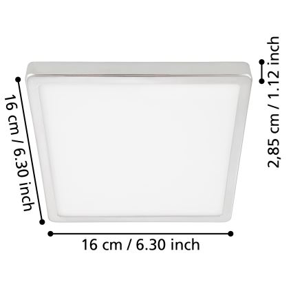 Eglo - LED Plafon łazienkowy LED/11W/230V IP44 chrom błyszczący
