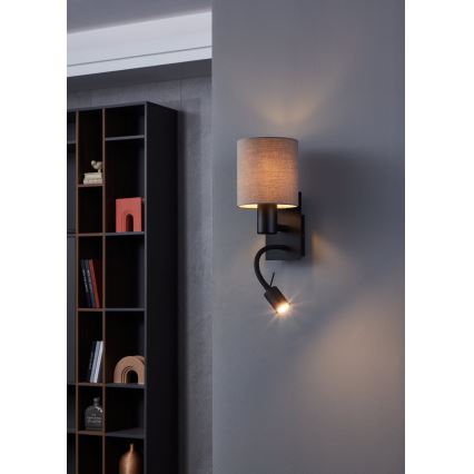 Eglo - Elastyczne oświetlenie LED 1xE27/40W/230V + LED/3,8W brązowe