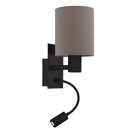 Eglo - LED Kinkiet 1xE27/40W/230V + LED/3,8W brązowy