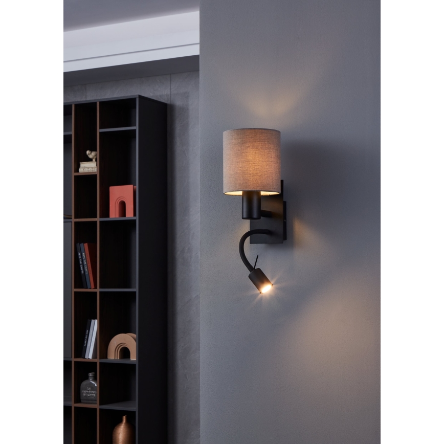 Eglo - LED Kinkiet 1xE27/40W/230V + LED/3,8W brązowy