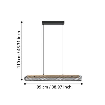 Eglo - LED RGBW Ściemnialny żyrandol na lince LED/34W/230V 2700-6500K