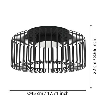 Eglo - Ściemnialna lampa sufitowa RGBW LED/22W/230V 2700-6500K