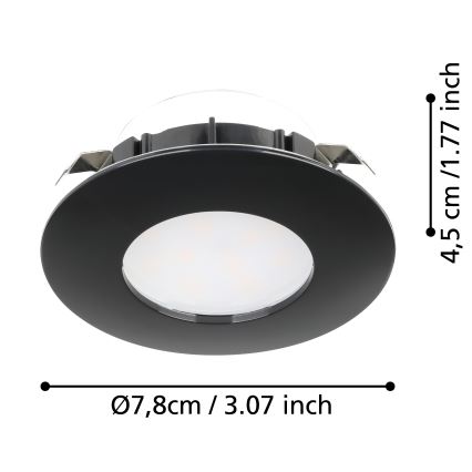 Eglo - ZESTAW 3x LED Łazienkowa oprawa wpuszczana PINEDA LED/4,9W/230V IP44
