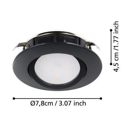 Eglo - ZESTAW 3x LED Ściemniane oświetlenie wpuszczane PINEDA LED/5,5W/230V