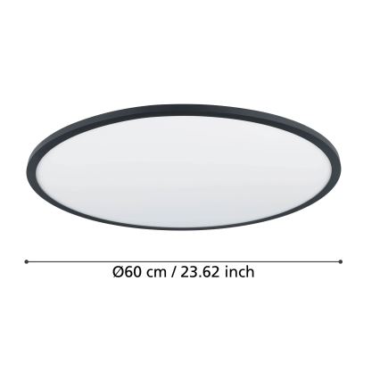 Eglo - LED Plafon ściemnialny LED/41W/230V śr. 60 cm czarny