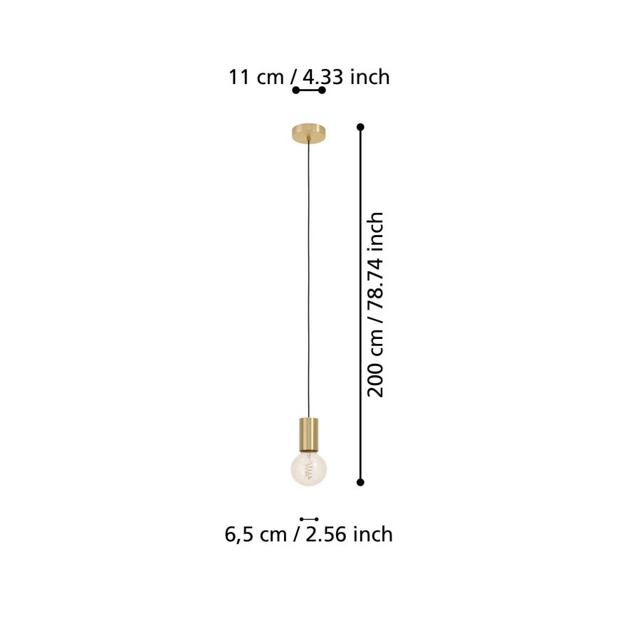 Eglo - Żyrandol na lince 1xE27/40W/230V złoty
