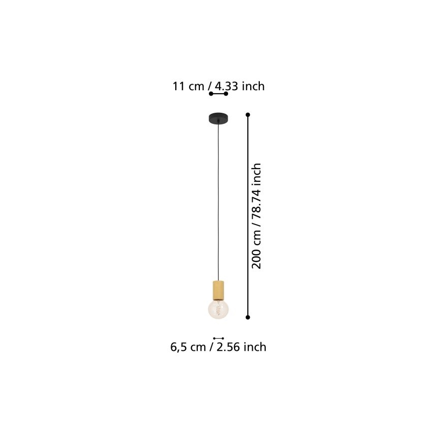 Eglo - Żyrandol na lince 1xE27/40W/230V brązowy