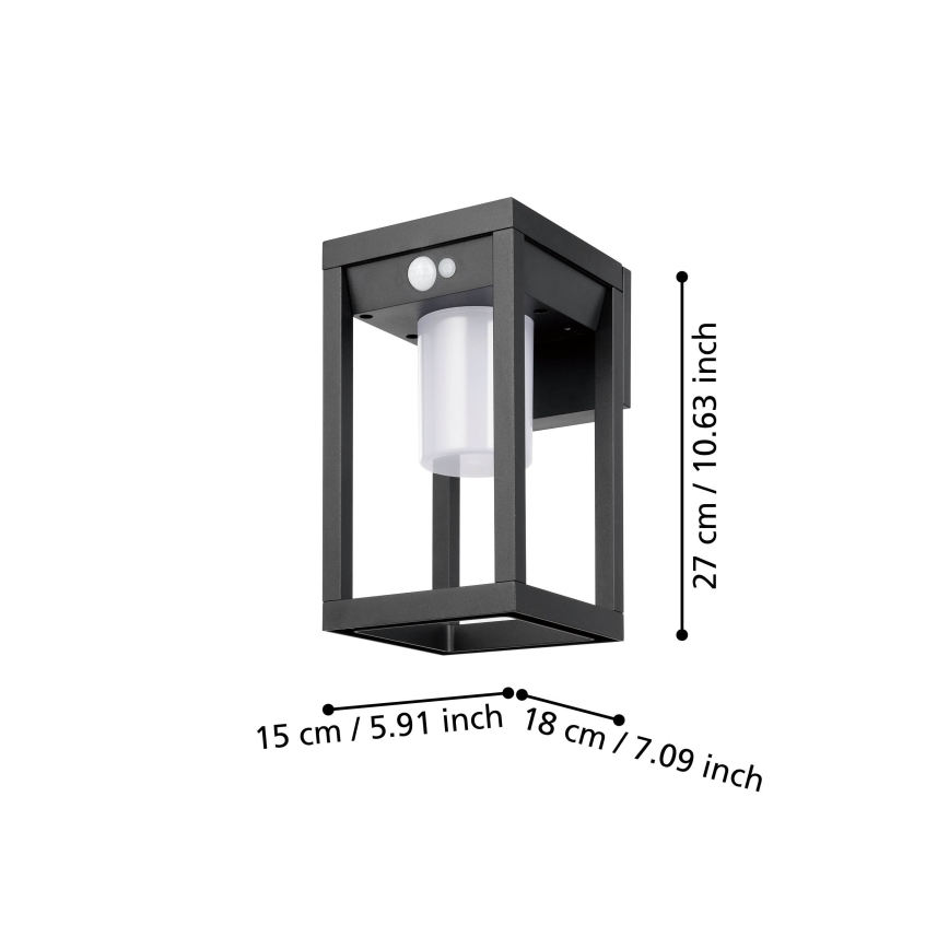 Eglo - LED solarny kinkiet ścienny z czujnikiem LED/3,7W/3,7V 2000 mAh IP44