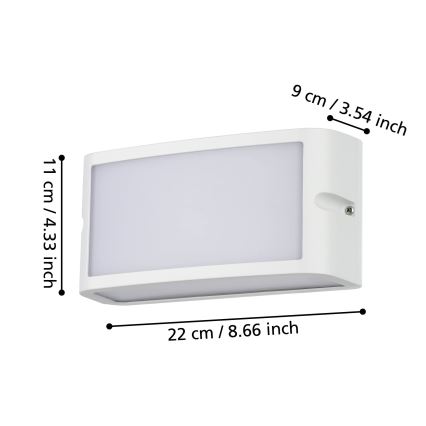 Eglo - LED Kinkiet zewnętrzny LED/10,5W/230V biały IP54