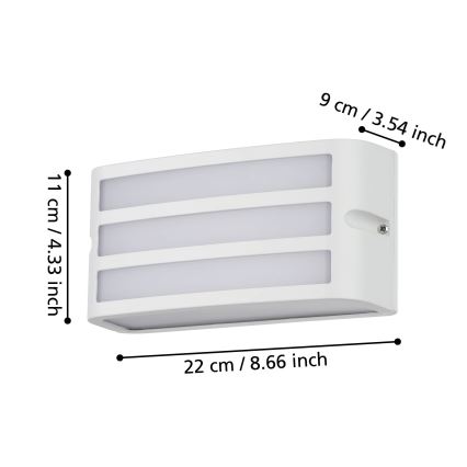 Eglo - Kinkiet zewnętrzny 1xE27/40W/230V biały IP54