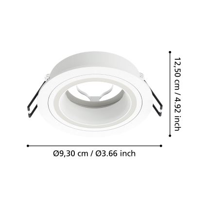 Eglo - Oprawa wpuszczana 1xGU10/35W/230V biały