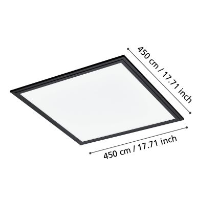 Eglo - LED Plafon LED/21,5W/230V 45x45 cm czarny