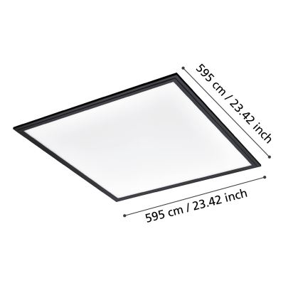 Eglo - LED Plafon LED/33W/230V 60x60 cm czarny