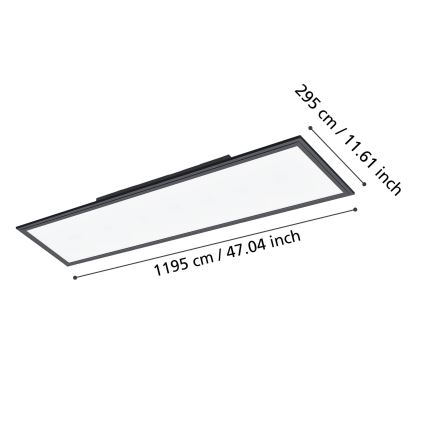 Eglo - LED Plafon LED/33W/230V 120x30 cm czarny