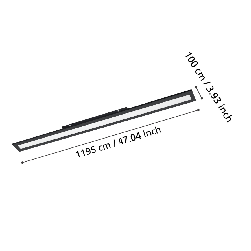 Eglo - LED Plafon LED/38W/230V 120x10 cm czarny