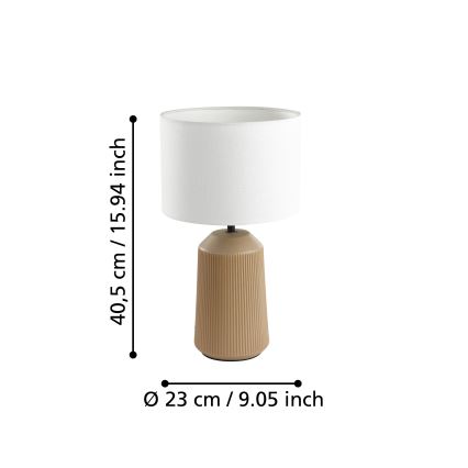 Eglo - Lampa stołowa 1xE27/40W/230V kremowa