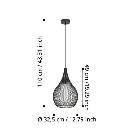 Eglo - Żyrandol na lince 1xE27/40W/230V biały