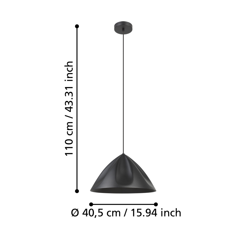 Eglo - Żyrandol na lince 1xE27/40W/230V czarny