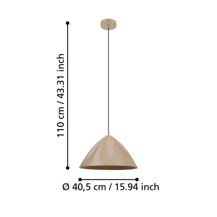 Eglo - Żyrandol na lince 1xE27/40W/230V kremowy