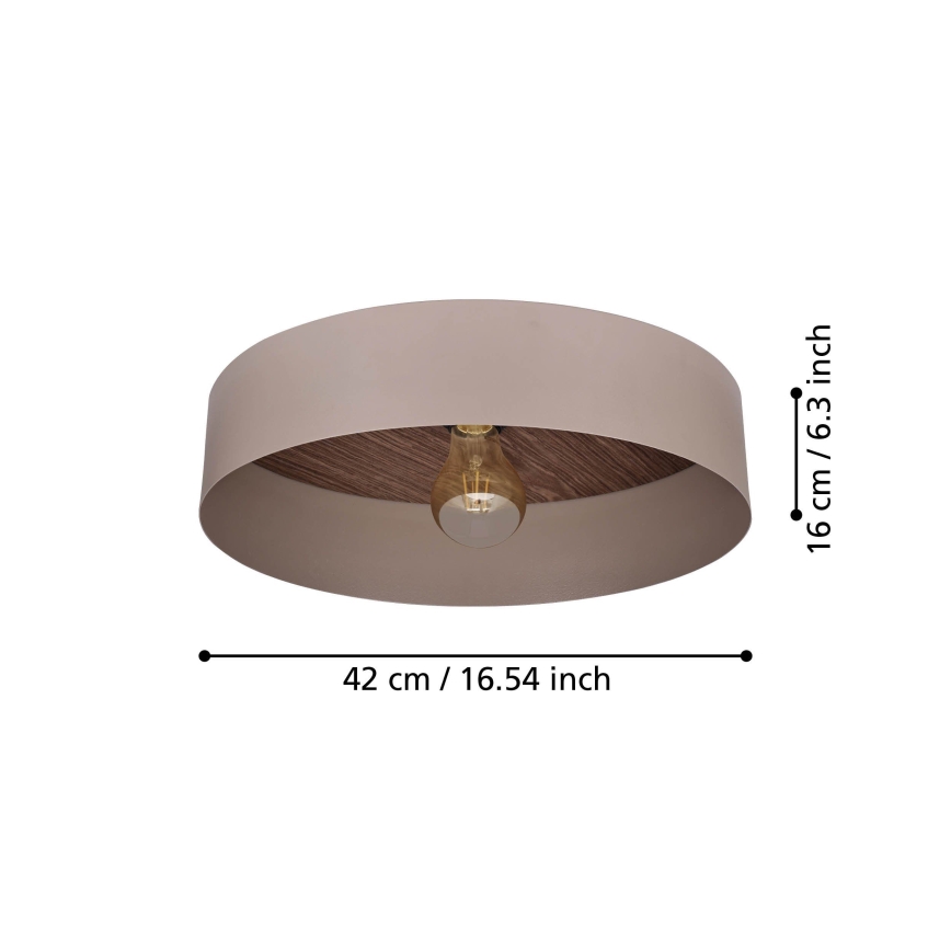 Eglo 900838 - Plafon DUAIA 1xE27/40W/230V brązowy