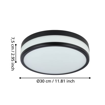 Eglo - LED Plafon łazienkowy LED/17,1W/230V IP44 czarna