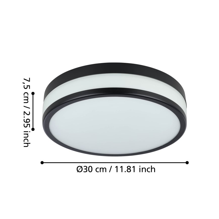 Eglo - LED Plafon łazienkowy LED/17,1W/230V IP44 czarna