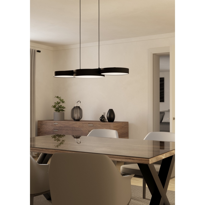 Eglo - LED RGBW Ściemnialny żyrandol na lince 3xLED/7,5W/230V 2700-6500K czarny