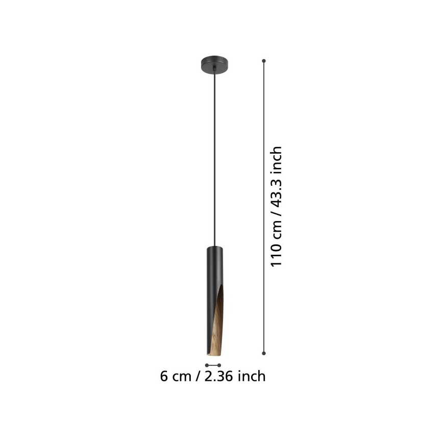 Eglo - LED Żyrandol na lince 1xGU10/4,5W/230V czarny/brązowy