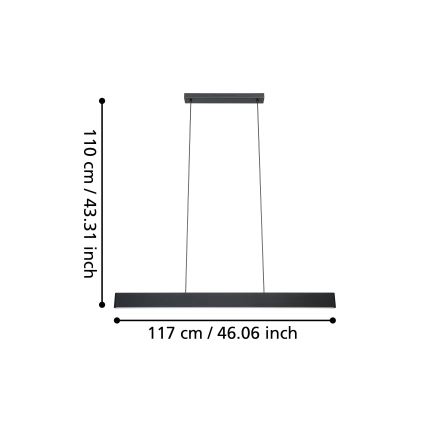 Eglo - LED RGBW Ściemnialny żyrandol na lince LED/38W/230V 2700-6500K czarny