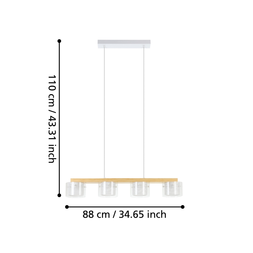 Eglo - LED RGBW Ściemnialny żyrandol na lince 4xLED/3,7W/230V 2700-6500K