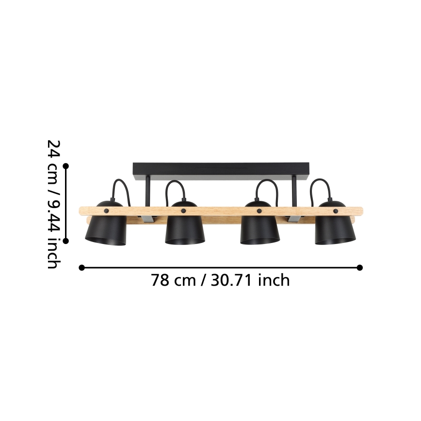 Eglo - LED RGBW Żyrandol natynkowy ściemnialny 4xLED/3,7W/230V 2700-6500K