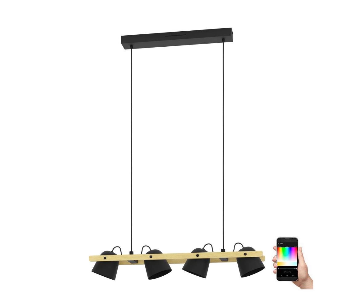 Eglo 900883 - LED RGBW Ściemnialny żyrandol na lince HORNWOOD-Z 4xLED/3,7W/230V