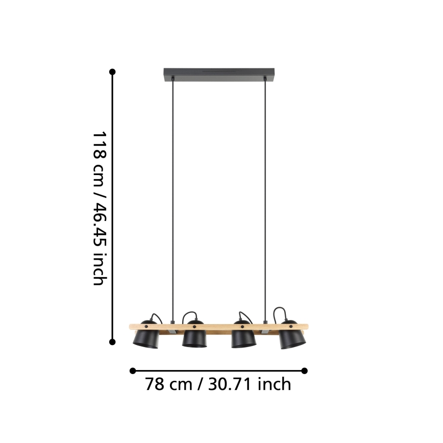 Eglo - LED RGBW Ściemnialny żyrandol na lince 4xLED/3,7W/230V 2700-6500K