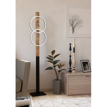 Eglo - LED Lampa podłogowa 2xLED/12W/230V 3000K brązowy/czarny