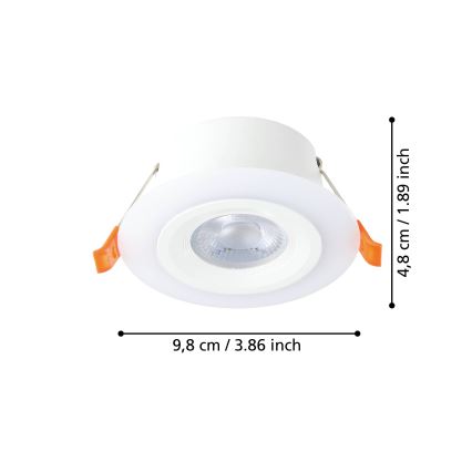 Eglo - ZESTAW 3x wpuszczane oprawy sufitowe LED/4,8W/230V białe
