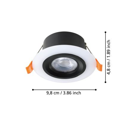 Eglo - ZESTAW 3x LED Oprawa wpuszczana 3xLED/4,8W/230V czarna