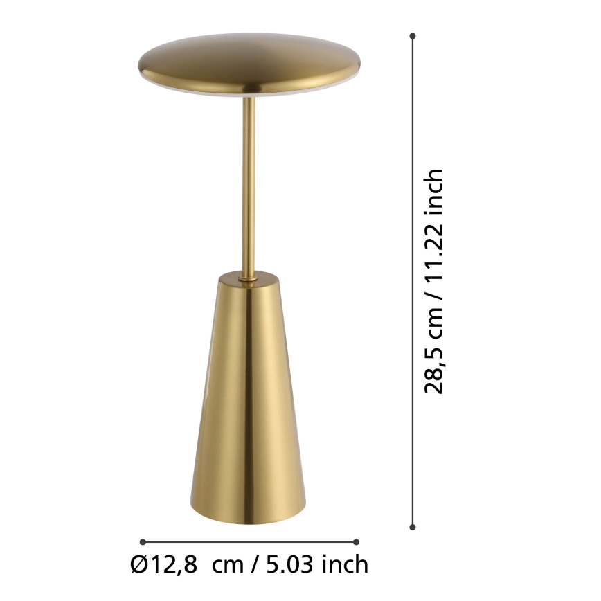 Eglo - LED Ściemnialna dotykowa zewnętrzna lampa LED/2,8W/5V 2400K/3000K/4000K 5200 mAh IP54 złoty
