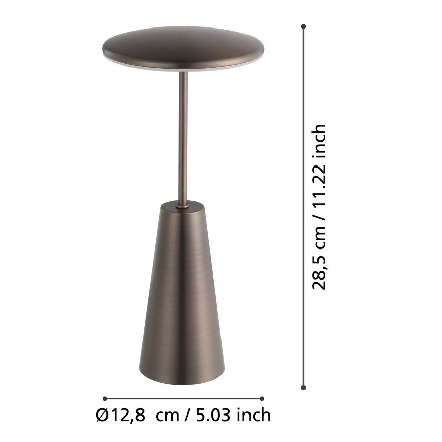 Eglo - LED Ściemnialna dotykowa zewnętrzna lampa LED/2,8W/5V 2400K/3000K/4000K 5200 mAh IP54 beżowy