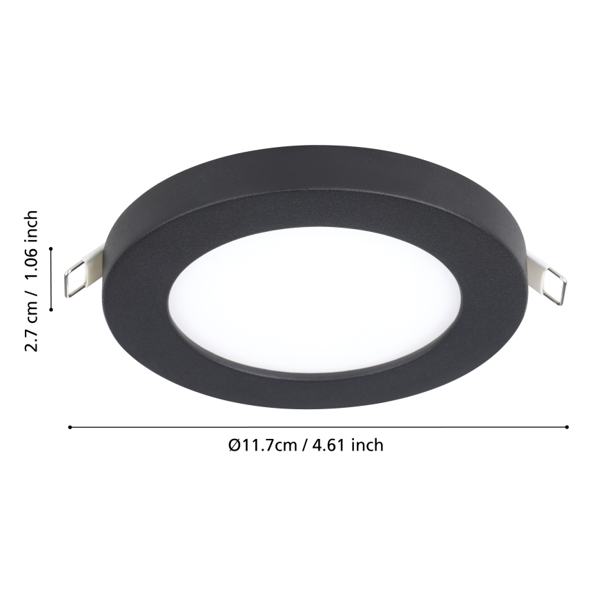 Eglo - LED Oprawa wpuszczana LED/5,5W/230V 3000K czarna