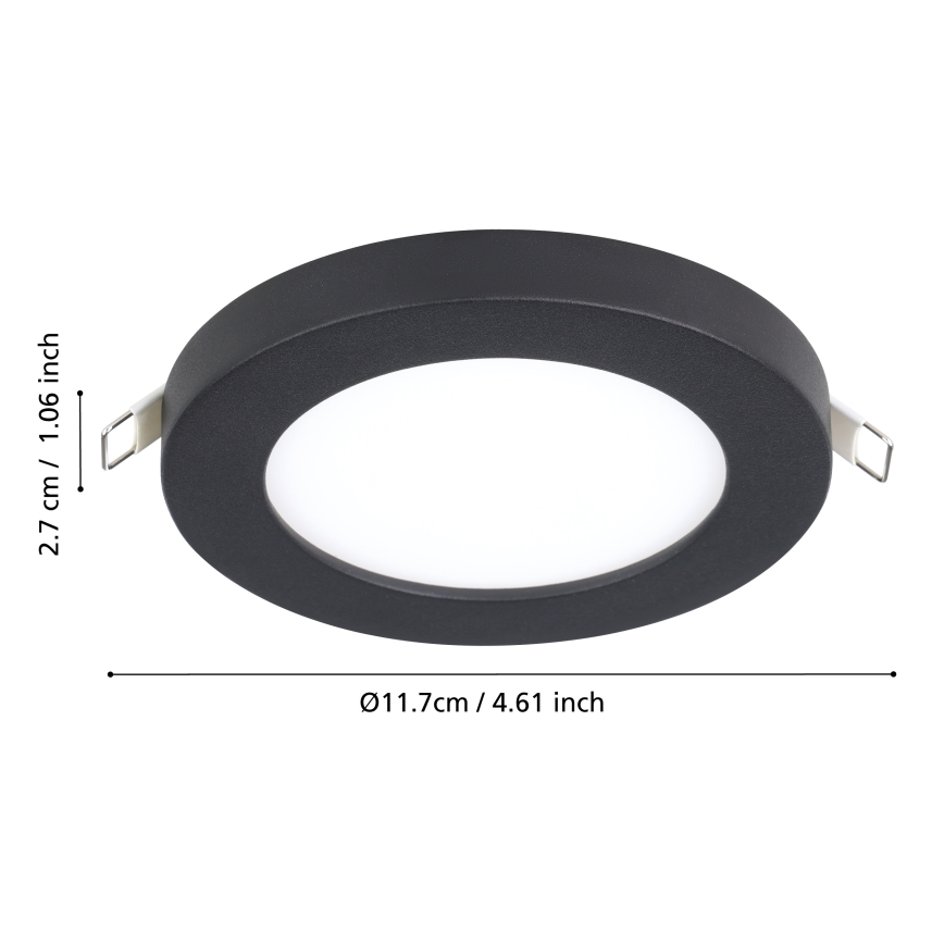 Eglo - LED Oprawa wpuszczana LED/5,5W/230V 4000K czarna