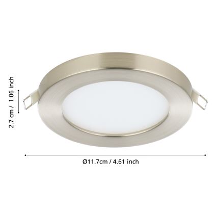 Eglo - Oprawa sufitowa wpuszczana LED/5,5W/230V 4000K matowy chrom śr. 11,7 cm