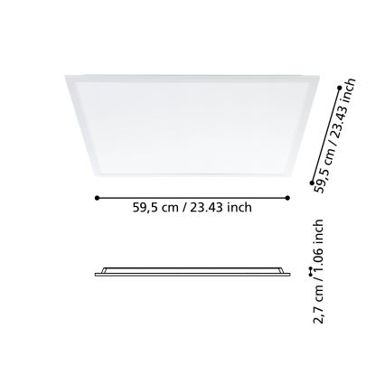 Eglo - LED Panel natynkowy LED/34,5W/230V 60x60 cm