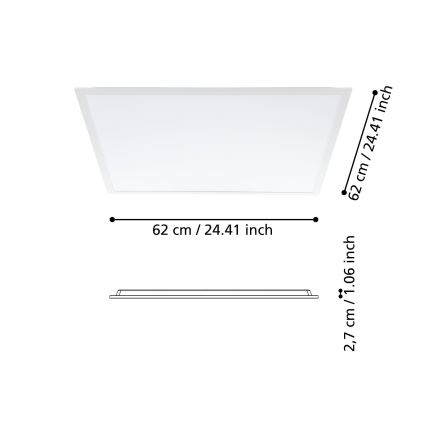 Eglo - LED Panel natynkowy LED/33W/230V 62x62 cm